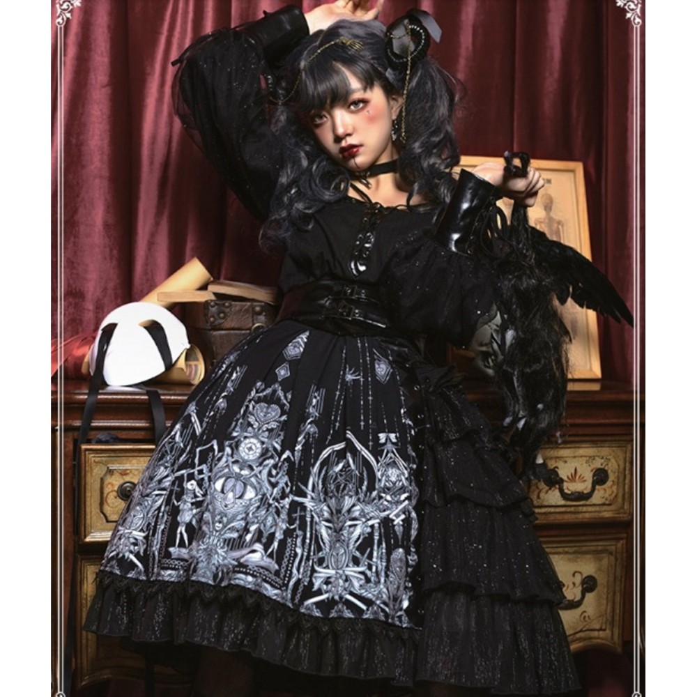 The Eye Of Red Heart Gothic Lolita Dress JSK/SK by YingLuoFu (SF60)